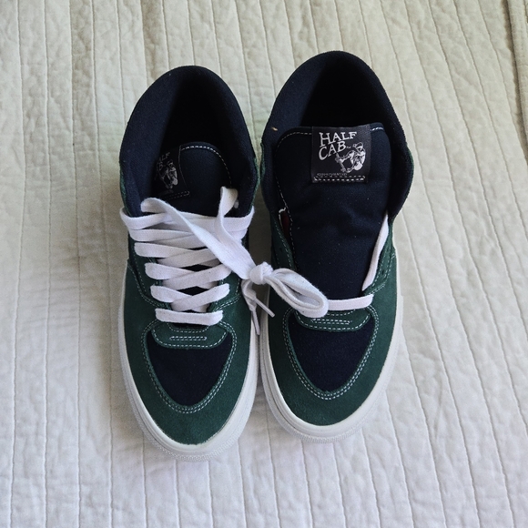 Vans Skate Half Cab Men 8.5 Mid Top Tartan Blue Green New Popcush 032026 - Picture 6 of 9